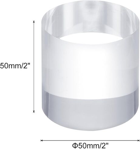 uxcell Acrylic Cylinder Display Blocks, 50 x 80 mm/2" x 3.1" Clear Jewelry Display Base Polished Cube Riser Stand Display Holder Base for Ring Jewelry Cosmetics in Kuwait
