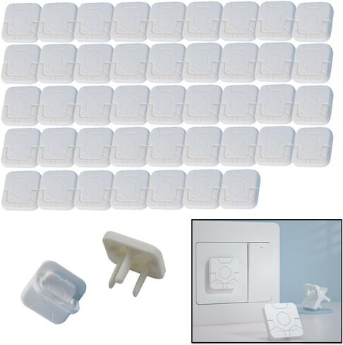 USnovafashion Universal Self Closing Outlet Covers, Alternative Safety Electrical Wall Socket Plug Plate for Baby Child Proofing, (2 Screws), White, 4-Pack (Self-Closing Outlet Covers) in Saudi Arabia