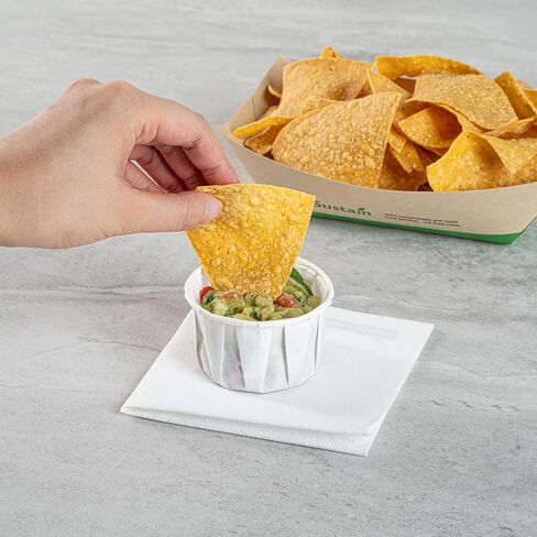 Restaurantware-Sustain 4 Ounce Portion Cups, 100 Disposable Condiment Cups - Compostable, Versatile, White Paper Sample Food Cups, Stylish, For Serving Dips, Jams, Sauces, Nuts, And More in Saudi Arabia