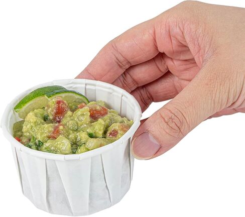 Restaurantware-Sustain 4 Ounce Portion Cups, 100 Disposable Condiment Cups - Compostable, Versatile, White Paper Sample Food Cups, Stylish, For Serving Dips, Jams, Sauces, Nuts, And More in Saudi Arabia