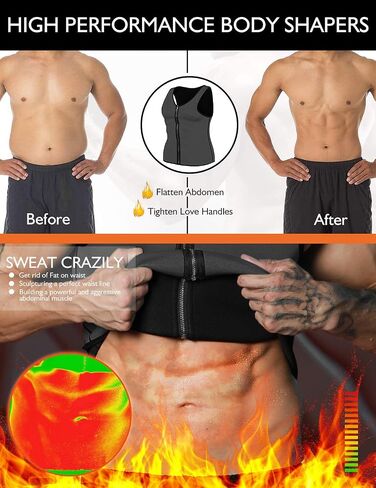 Men Sweat Sauna Vest Waist Trainer Body Shaper Hot Neoprene Sport Fitness Gym Workout Tank Top in Saudi Arabia