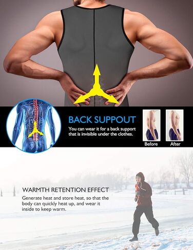 Men Sweat Sauna Vest Waist Trainer Body Shaper Hot Neoprene Sport Fitness Gym Workout Tank Top in Saudi Arabia