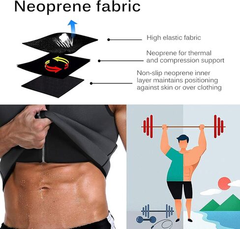 Men Sweat Sauna Vest Waist Trainer Body Shaper Hot Neoprene Sport Fitness Gym Workout Tank Top in Saudi Arabia