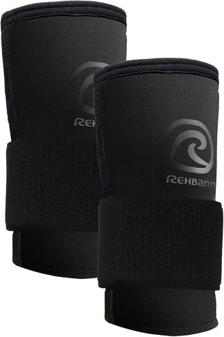 Rehband RX Wrist Support Power Max, 3-in-1 Neoprene Wrist Sleeve + Wrist Wrap for Strength Training, Protects during Kettlebell Training, stabilizes wrist, Colour:Carbon/Black, Size:Medium in Kuwait
