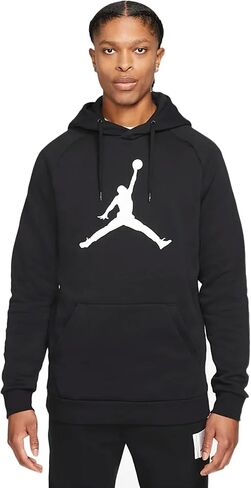 Nike Men's Air Jordan Pullover Hoodie Sweatshirt (Black/White/Jumpman Logo, Medium) in Kuwait