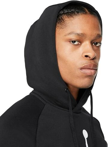 Nike Men's Air Jordan Pullover Hoodie Sweatshirt (Black/White/Jumpman Logo, Medium) in Kuwait