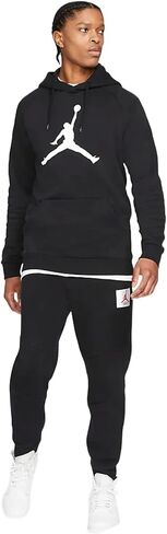 Nike Men's Air Jordan Pullover Hoodie Sweatshirt (Black/White/Jumpman Logo, Medium) in Kuwait