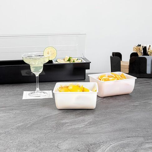 Restaurantware-CADDY INSERTS ONLY: Bar Lux 1.1 Quart Inserts For Condiment Dispensers, 3 Replacement Inserts For Garnish Caddies - Condiment Caddy Sold Separately, Sturdy, White Plastic Tray Inserts in Saudi Arabia