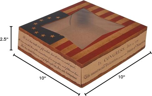 صينية Southern Champion 2484 USA Kraft Paper Design Print Window Bakery Box، طول 10 بوصة × عرض 10 بوصة × ارتفاع 2-1/2 بوصة (علبة مكونة من 150) in Kuwait