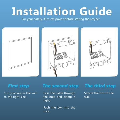 Old Work Box,Plastic Junction for Switches,PVC Electrical 14 cuin Outlet Box,Old Work Box 1 Gang Deep,ETL Listed for Home Improvement,AWG Standard,Fire Rated for Two Hours(1 Pack) in Saudi Arabia