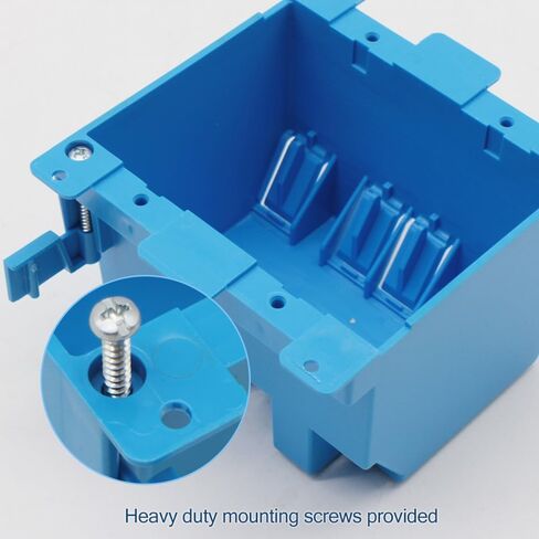 Old Work Box,Plastic Junction for Switches,PVC Electrical 14 cuin Outlet Box,Old Work Box 1 Gang Deep,ETL Listed for Home Improvement,AWG Standard,Fire Rated for Two Hours(1 Pack) in Saudi Arabia