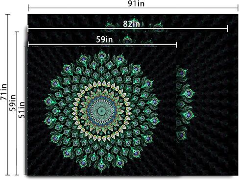 MAMHSABC Peacock mandala Tapestry Gothic Peacock Feather Decor Wall Hanging for Living Room Bedroom Aesthetic Decor Polyester Blanket in Saudi Arabia