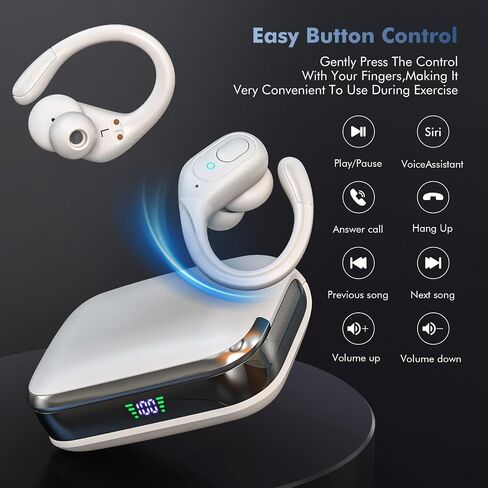 Wireless Earbuds, 75H Playtime Bluetooth 5.3 Headphones, IP7 Waterproof Bluetooth Headphones for Running, Wireless in Ear Earphones USB C for iOS/Android, in Saudi Arabia