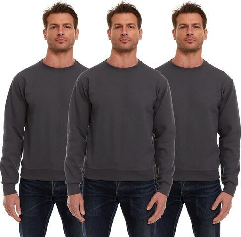 BILLIONHATS 3 Pack Men’s Crewneck Sweater Bulk Multipack, Cotton, Screenprinting Sweat Shirts For Men, Layer Shirt in Kuwait