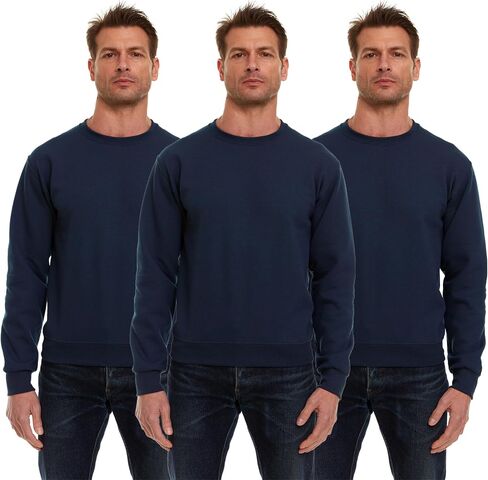 BILLIONHATS 3 Pack Men’s Crewneck Sweater Bulk Multipack, Cotton, Screenprinting Sweat Shirts For Men, Layer Shirt in Kuwait