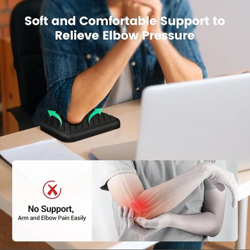Elbow Rest Pads for Desk, Thicken Large Size Elbow Pads with Soft Memory Foam and Non-Slip Silicone Base, Armrest Pad Wrist Rest Pad for Home, Office, and Games (1 pcs) in Saudi Arabia