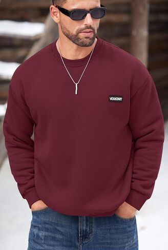 سويت شيرت رجالي مبطن بالصوف، بلوفر شيربا، بياقة دائرية، قمصان شتوية حرارية (S-XXL) in Kuwait