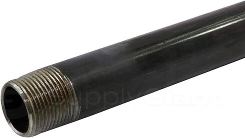 QDCM1218-6 1/2 × 18 بوصة أنابيب فولاذية سوداء، تركيب ملولب نصف بوصة قابل للطرق بناء أثاث عتيق DIY، (عبوة من 6 قطع)، 18 بوصة in Kuwait