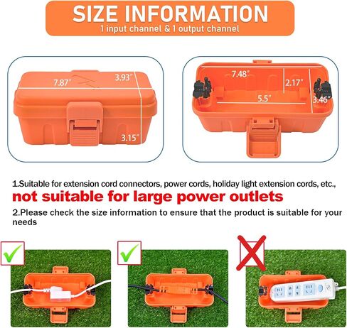 Hrensaw 3PCS Small Weatherproof Electrical Connection Box(6 x 3.5 x 2.2inch),Outdoor Electrical Box,Waterproof Extension Cord Covers for Plug,Extension Cables,Holiday Lights,Black in Kuwait
