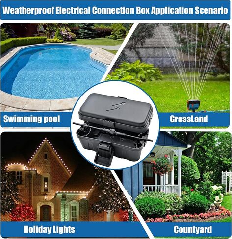 Hrensaw 3PCS Small Weatherproof Electrical Connection Box(6 x 3.5 x 2.2inch),Outdoor Electrical Box,Waterproof Extension Cord Covers for Plug,Extension Cables,Holiday Lights,Black in Kuwait