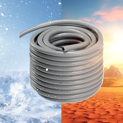 VEVOR 1/2-Inch (100FT) Flexible Electrical Conduit, PVC Liquid-Tight Conduit Non-Metallic with 5 Straight and 5 90-Degree Fittings, for Air Conditioning Motor Controller Pump, UL Certification, IP65 in Saudi Arabia