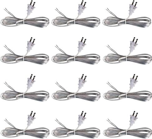 Clear Lamp Cord,8 Feet Length Silver Replacement Lamp Cords for Lamp Repair Fix DIY Project, Rewire Electrical Cable Cord with Plug, Tinned End Lead, SPT-1,18 Gauge (3) in Saudi Arabia