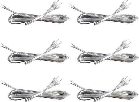 Clear Lamp Cord,8 Feet Length Silver Replacement Lamp Cords for Lamp Repair Fix DIY Project, Rewire Electrical Cable Cord with Plug, Tinned End Lead, SPT-1,18 Gauge (3) in Saudi Arabia