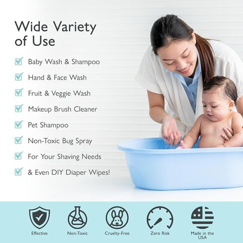 SoCal Suds & Company - 2-in-1 Organic Baby Shampoo & Body Wash Castile Soap - Gentle Body Soap and Shampoo for Sensitive Skin Bath - Nourishing Soothing Ingredients - Newborn Baby - Lavender, 32oz in Saudi Arabia
