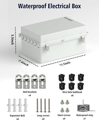 صندوق كهربائي خارجي مقاوم للماء 11.5*7.4*5.5*بوصة، IP65 ABS شريط طاقة خارجي مقاوم للطقس، مخرج حماية، سلك تمديد، شريط طاقة، مؤقتات، وصلة، لأدوات الطاقة الخارجية، ديكورات المصابيح in Saudi Arabia