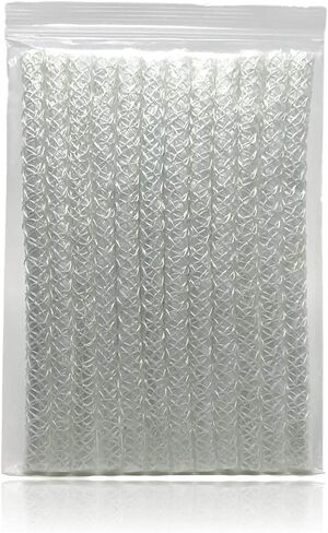 Light of Mine | Fiberglass Replacement Tiki Torch Wick | 0.5" Length 9.85" | Long Lasting | Perfect for Outdoor Tiki Torch |Wine Bottles | Lanterns | Citronella Oil Lamps (12) in Kuwait