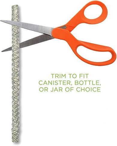 Light of Mine | Fiberglass Replacement Tiki Torch Wick | 0.5" Length 9.85" | Long Lasting | Perfect for Outdoor Tiki Torch |Wine Bottles | Lanterns | Citronella Oil Lamps (12) in Kuwait