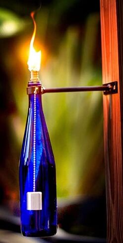 Light of Mine | Fiberglass Replacement Tiki Torch Wick | 0.5" Length 9.85" | Long Lasting | Perfect for Outdoor Tiki Torch |Wine Bottles | Lanterns | Citronella Oil Lamps (12) in Kuwait