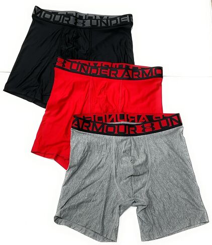 Under Armour Essential Tech 6 inch Boxerjock - 3 pack (US, Alpha, Medium, Regular, Regular, Navy/Royal/Grey) in Saudi Arabia