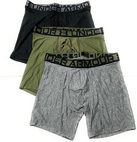 Under Armour Essential Tech 6 inch Boxerjock - 3 pack (US, Alpha, Medium, Regular, Regular, Navy/Royal/Grey) in Saudi Arabia