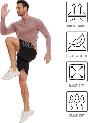 4/6 Pack Men's Long Sleeves Dry Fit Shirts, UPF 50+ Rash Guard Swim SPF Fishing UV Sun Protection Shirts in Kuwait