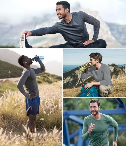 4/6 Pack Men's Long Sleeves Dry Fit Shirts, UPF 50+ Rash Guard Swim SPF Fishing UV Sun Protection Shirts in Kuwait
