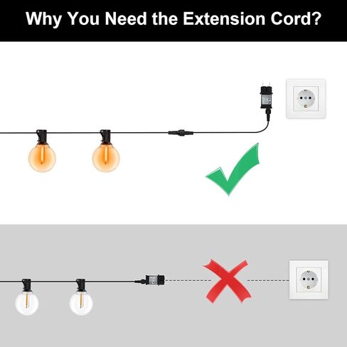 2Pin Extension Cable 10FT, IP68 Waterproof Extension Lead 16AWG Extension Cord for Outdoor Solar String Lights, Indoor String Lights - 2Pack in Saudi Arabia