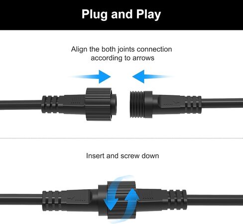 2Pin Extension Cable 10FT, IP68 Waterproof Extension Lead 16AWG Extension Cord for Outdoor Solar String Lights, Indoor String Lights - 2Pack in Saudi Arabia