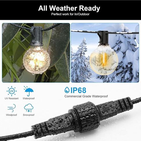 2Pin Extension Cable 10FT, IP68 Waterproof Extension Lead 16AWG Extension Cord for Outdoor Solar String Lights, Indoor String Lights - 2Pack in Saudi Arabia