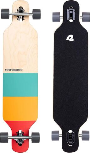 Retrospec Rift Drop-Through Longboard Skateboard Complete Canadian Maple Wood Cruiser w/Drop-Through Trucks for Commuting, Cruising, Carving & Downhill Riding in Saudi Arabia