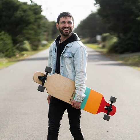 Retrospec Rift Drop-Through Longboard Skateboard Complete Canadian Maple Wood Cruiser w/Drop-Through Trucks for Commuting, Cruising, Carving & Downhill Riding in Saudi Arabia