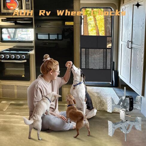 X-Shaped RV Stabilizer Wheel Chock (Allows Drilling for Adjustment) Travel Trailer Stabilizers, Anti-Motion Tire RV Accessories for Tandem Axle RV Trailer Camping - 1 Pack (Silver) in Kuwait