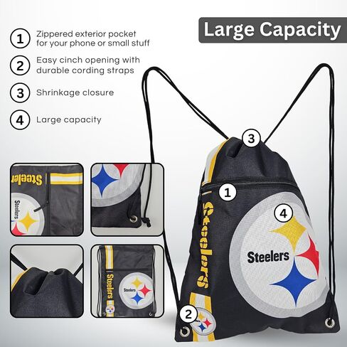 حقيبة ظهر برباط بشعار كبير من FOCO Buffalo Bills مع جيب بسحاب - حقيبة فواتير إصدار محدود - NFL Gear - أظهر روح فريقك مع معدات مشجعي Baltimore Ravens المرخصة رسميًا in Saudi Arabia