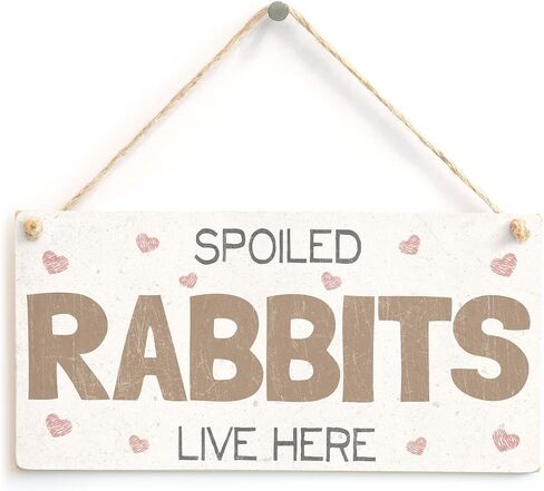 Meijiafei Spoiled Rabbits Live Here - Pretty PVC Rabbit Sign/Plaque 10"x5" in Saudi Arabia