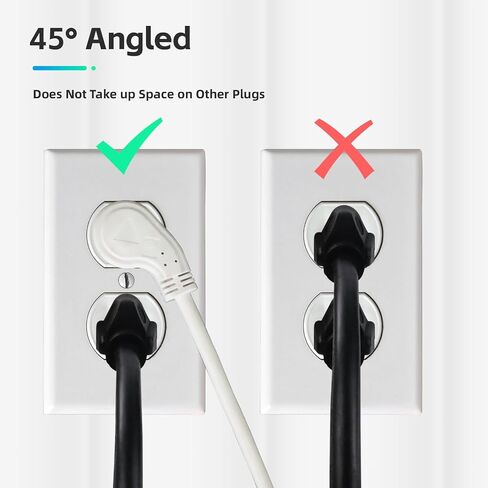 EP Low Profile 6 Ft Flat Plug Extension Cord - 16 AWG 3 Prong Grounded Cable with 3 Outlets, Perfect for Indoor Use, White, UL Listed in Saudi Arabia