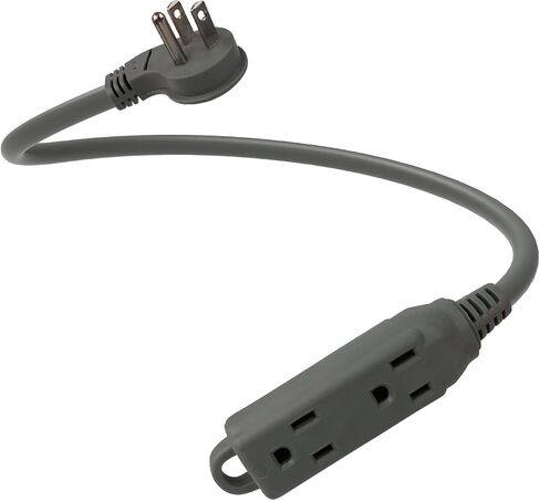 EP Low Profile 6 Ft Flat Plug Extension Cord - 16 AWG 3 Prong Grounded Cable with 3 Outlets, Perfect for Indoor Use, White, UL Listed in Saudi Arabia