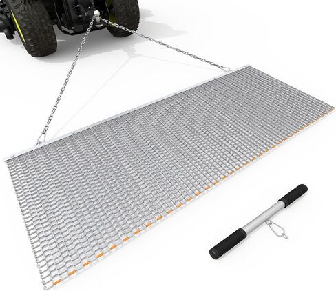 YINTATECH 6'x 3'/3'x3' حصائر السحب الميدانية لتسوية البيسبول والكرة اللينة، حصائر تسوية العشب مع سطح مجلفن باليد أو ATV وUTV، فضي in Kuwait