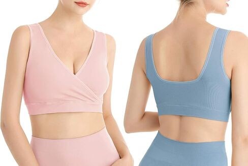 Nursing Sleep Bras Wirefree Maternity Breastfeeding Bras 3 Pack No Pads in Saudi Arabia