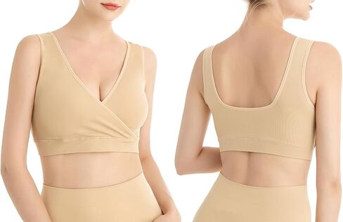 Nursing Sleep Bras Wirefree Maternity Breastfeeding Bras 3 Pack No Pads in Saudi Arabia