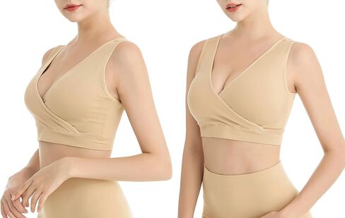 Nursing Sleep Bras Wirefree Maternity Breastfeeding Bras 3 Pack No Pads in Saudi Arabia